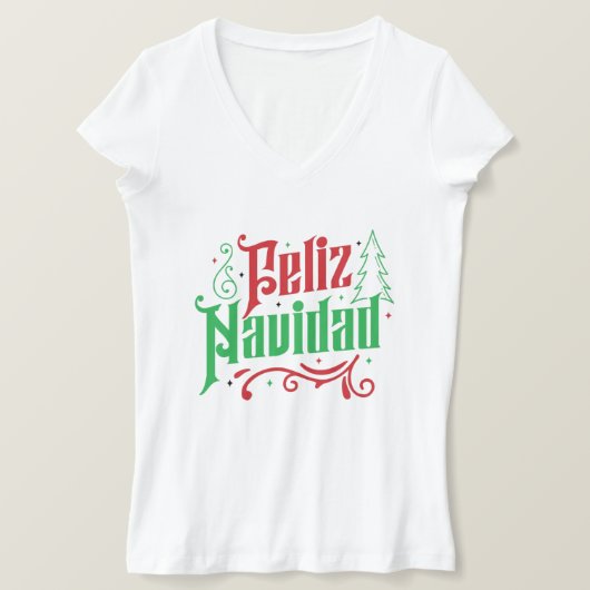 Feliz Navidad Spanisch Frohe Weihnachten T-Shirt (Design vorne)