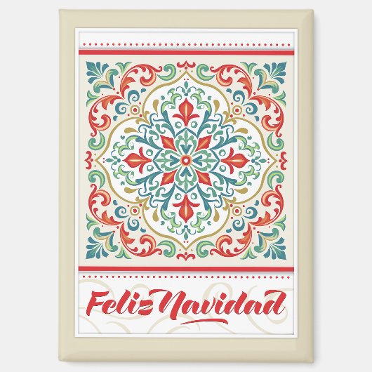 Feliz Navidad Spanisch Frohe Weihnachtsdekoratione Magnet (Vorderseite)