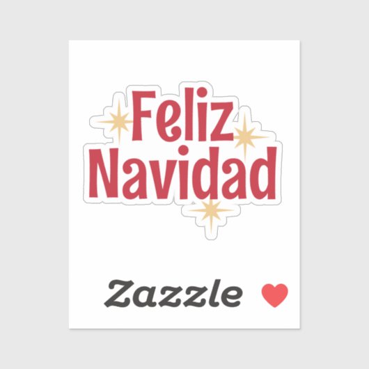 Feliz Navidad Spanisch Frohe Weihnachtsstars Aufkleber (Blatt)