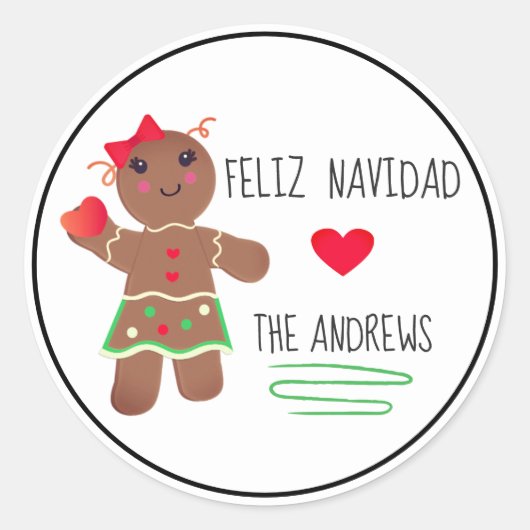 "Feliz Navidad" Spanisch Frohe Weihnachtssticker Runder Aufkleber (Vorderseite)