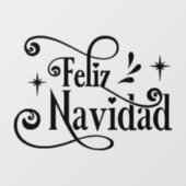 Feliz Navidad Spanisch Frohe Weihnachtstypografie Fensteraufkleber (Blatt)