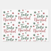 Feliz Navidad Spanisch Moderne Weihnachten Geschenkpapier Set (Vorderseite 3)