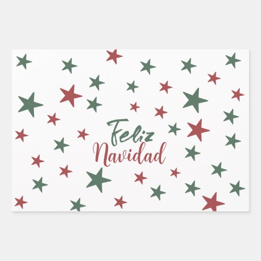 Feliz Navidad Spanisch Moderne Weihnachten Geschenkpapier Set (Vorderseite 2)