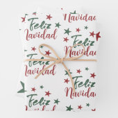 Feliz Navidad Spanisch Moderne Weihnachten Geschenkpapier Set (Beispiel)