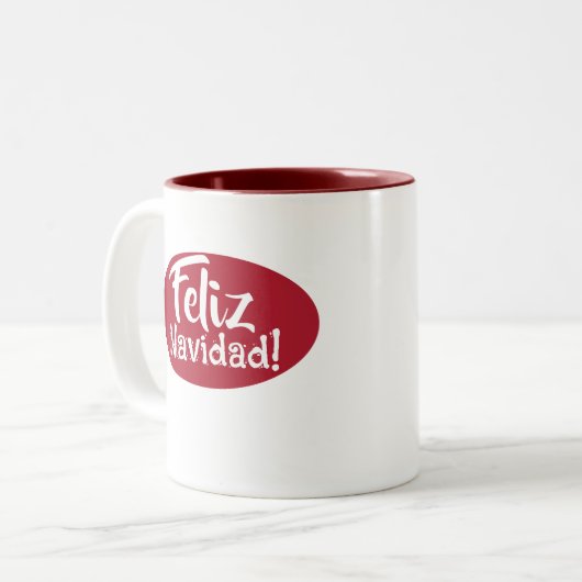 Feliz Navidad Spanische Weihnachtsfeier Tasse (Vorderseite Links)