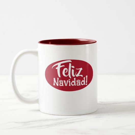 Feliz Navidad Spanische Weihnachtsfeier Tasse (Links)