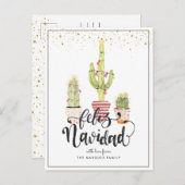 Feliz Navidad | Spanische Weihnachtsgrüße Feiertagspostkarte (Vorne/Hinten)