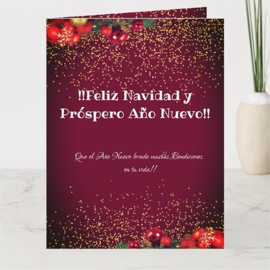 Feliz Navidad Spanische Weihnachtsgrüße Karte (Vorderseite)