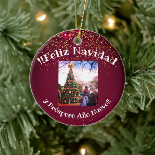 Feliz Navidad Spanische Weihnachtsgrüße Keramik Ornament