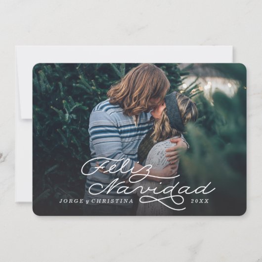 Feliz Navidad, Spanische Weihnachtskarte, Fotokart Feiertagskarte (Vorderseite)