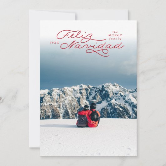 Feliz Navidad, Spanische Weihnachtskarte, Fotokart Feiertagskarte (Vorderseite)