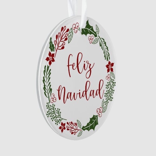 Feliz Navidad, spanischer Heiligabend Ornament (Vorderseite)
