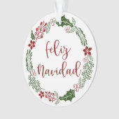Feliz Navidad, spanischer Heiligabend Ornament (Vorderseite)