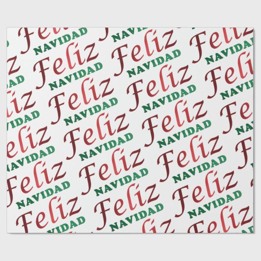 Feliz Navidad Spanischer Roter Grüner Weihnachtsfe Geschenkpapier (Flach)