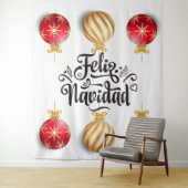 Feliz Navidad Spanischer Weihnachtsbaubels Wandteppich (Beispiel)