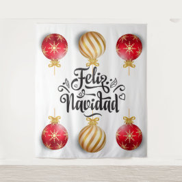Feliz Navidad Spanischer Weihnachtsbaubels Wandteppich