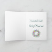 Feliz Navidad, spanischer Weihnachtskranz Feiertagskarte (Innenseite)