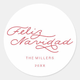 Feliz Navidad, Spanischer Weihnachtssticker Runder Aufkleber