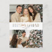 Feliz Navidad Spanisches Foto zum Schneiden von Pa Feiertagspostkarte (Vorderseite)
