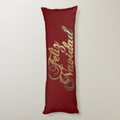 Feliz Navidad Spanisches Weihnachtsburgund und Gol Seitenschläferkissen (Rückseite (Vertikal))