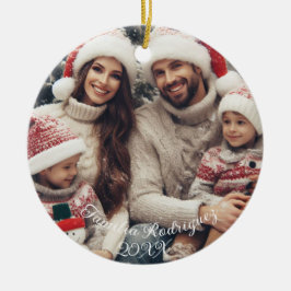 Feliz Navidad Spanish Candy Cane Red und Green Keramik Ornament