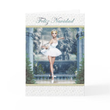 Feliz Navidad Spanish Christmas Ballerina Card