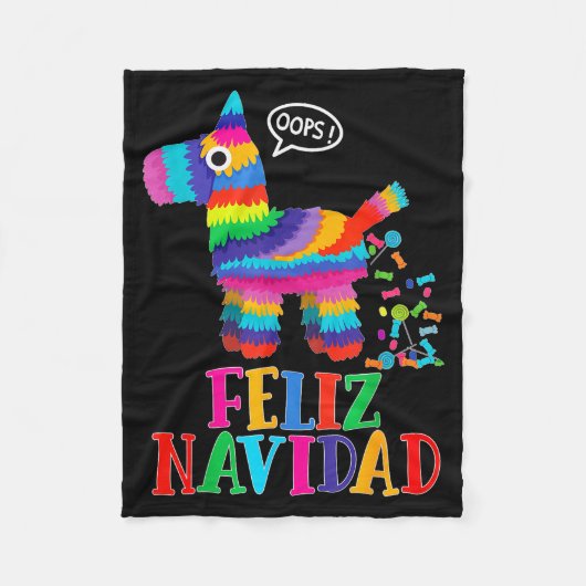 Feliz Navidad Spanish Christmas Funny Mexican Nata Fleecedecke (Vorderseite)