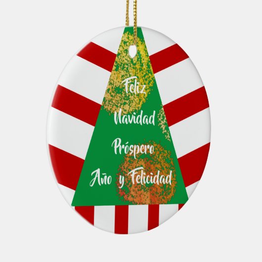 Feliz Navidad Spanish Essential Christmas Tree Keramik Ornament (Rechts)