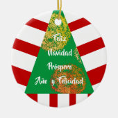 Feliz Navidad Spanish Essential Christmas Tree Keramik Ornament (Vorne)