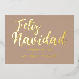 Feliz Navidad Spanish Gold Foliday Card Folien Feiertagskarte