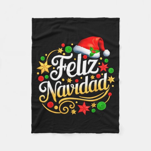 Feliz Navidad Spanish Mexican Christmas Xmas Holid Fleecedecke (Vorderseite)