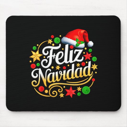 Feliz Navidad Spanish Mexican Christmas Xmas Holid Mousepad (Vorne)