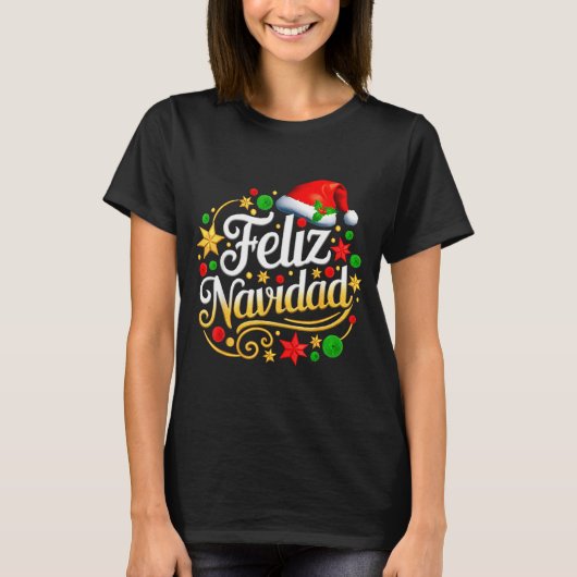 Feliz Navidad Spanish Mexican Christmas Xmas Holid T-Shirt (Vorderseite)