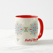 Feliz Navidad Spanish Mexico Tile Red Christmas Tasse (VorderseiteRechts)