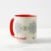 Feliz Navidad Spanish Mexico Tile Red Christmas Tasse (Vorderseite Links)