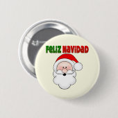 Feliz Navidad Spanish Santa Santa Button (Vorne & Hinten)