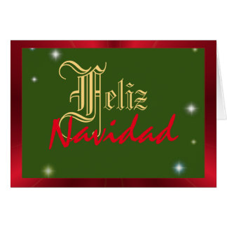 Feliz Navidad starrt rot und grün Weihnachten