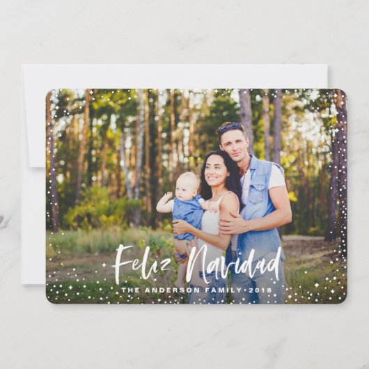 Feliz navidad stars Foto Feiertagskarte (Vorderseite)