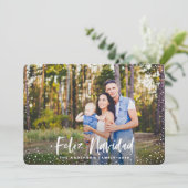 Feliz navidad stars Foto Feiertagskarte (Stehend Vorderseite)