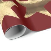 Feliz Navidad Stars Rotes Gold-Script Geschenkpapier (Rolleneckpunkt)