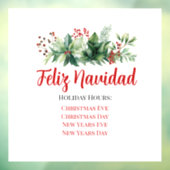 Feliz Navidad Store Hours Fensteraufkleber (Blatt 3)