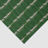 Feliz Navidad Striped Holly Berries Seidenpapier (Ausschnitt)