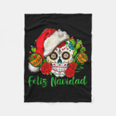 Feliz Navidad Sugar Skull Mexican Christmas Fleecedecke (Vorderseite)