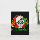 Feliz Navidad Sugar Skull Mexican Christmas Karte (Vorderseite)