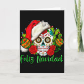Feliz Navidad Sugar Skull Mexican Christmas Karte (Vorderseite)