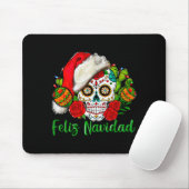 Feliz Navidad Sugar Skull Mexican Christmas  Mousepad (Mit Mouse)