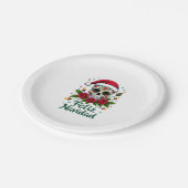 Feliz Navidad Sugar Skull Mexican Christmas T-Shir Pappteller (Schrägansicht)