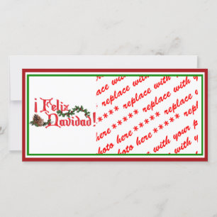Feliz Navidad Textdesign mit Pine Cones Feiertagskarte