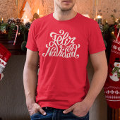 Feliz Navidad Typografie | Urlaub Tri-Blend Shirt