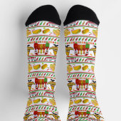Feliz Navidad Ugly Sweater Pattern Socken (Oben)